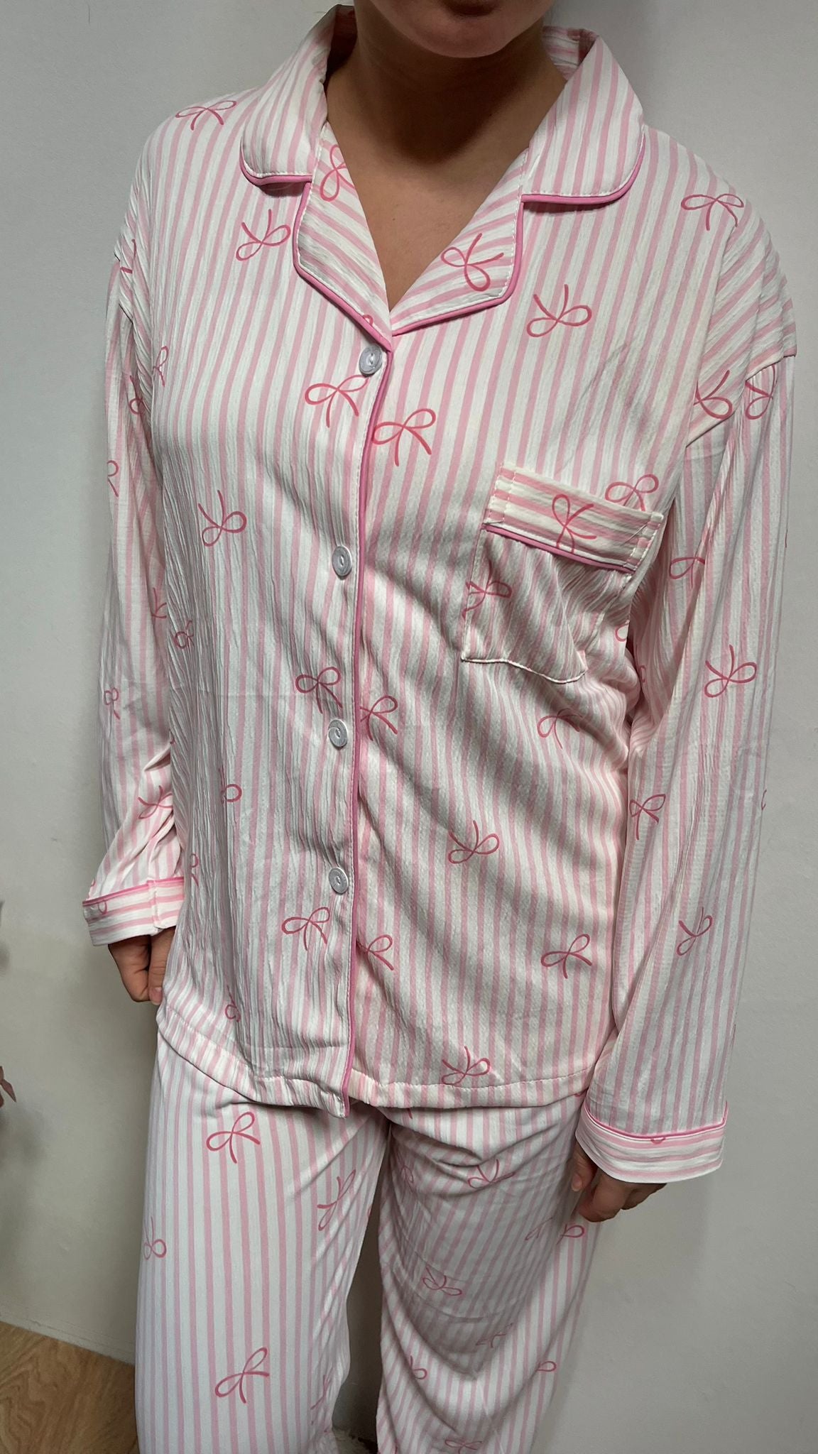 Pyjama Femme 2 Pièces – Haut Manches Longues et Pantalon à Taille Élastique