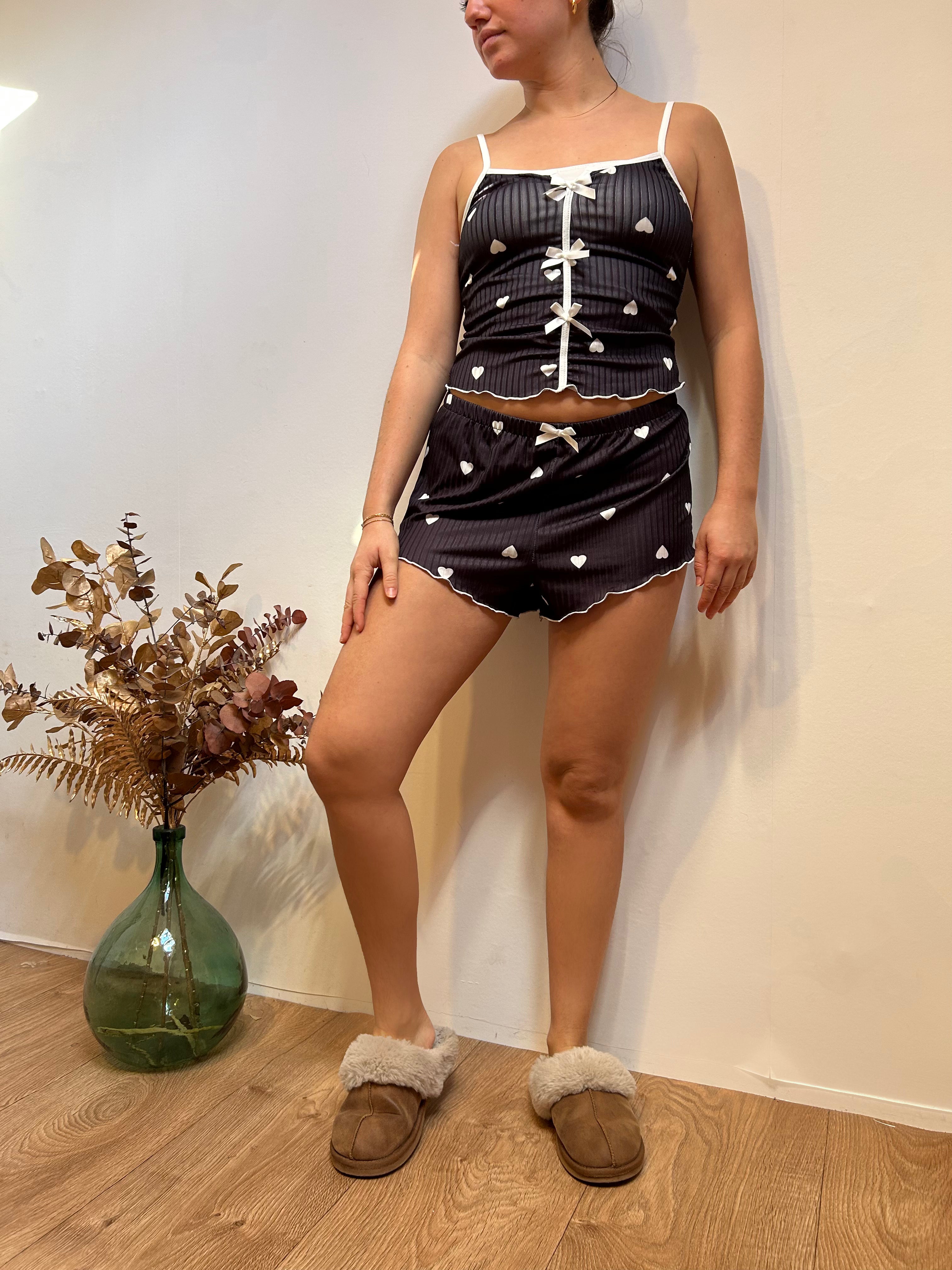 Pyjama Femme 2 Pièces Été – Débardeur et Short Léger