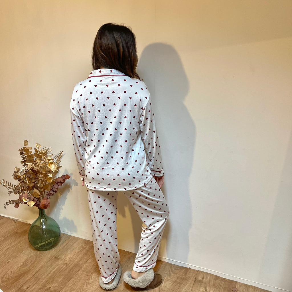 Pyjama Femme 2 Pièces – Cardigan et Pantalon à Manches Longues
