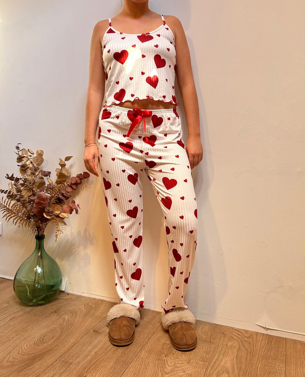 Pyjama Femme 2 Pièces – Débardeur et Pantalon Motif Love