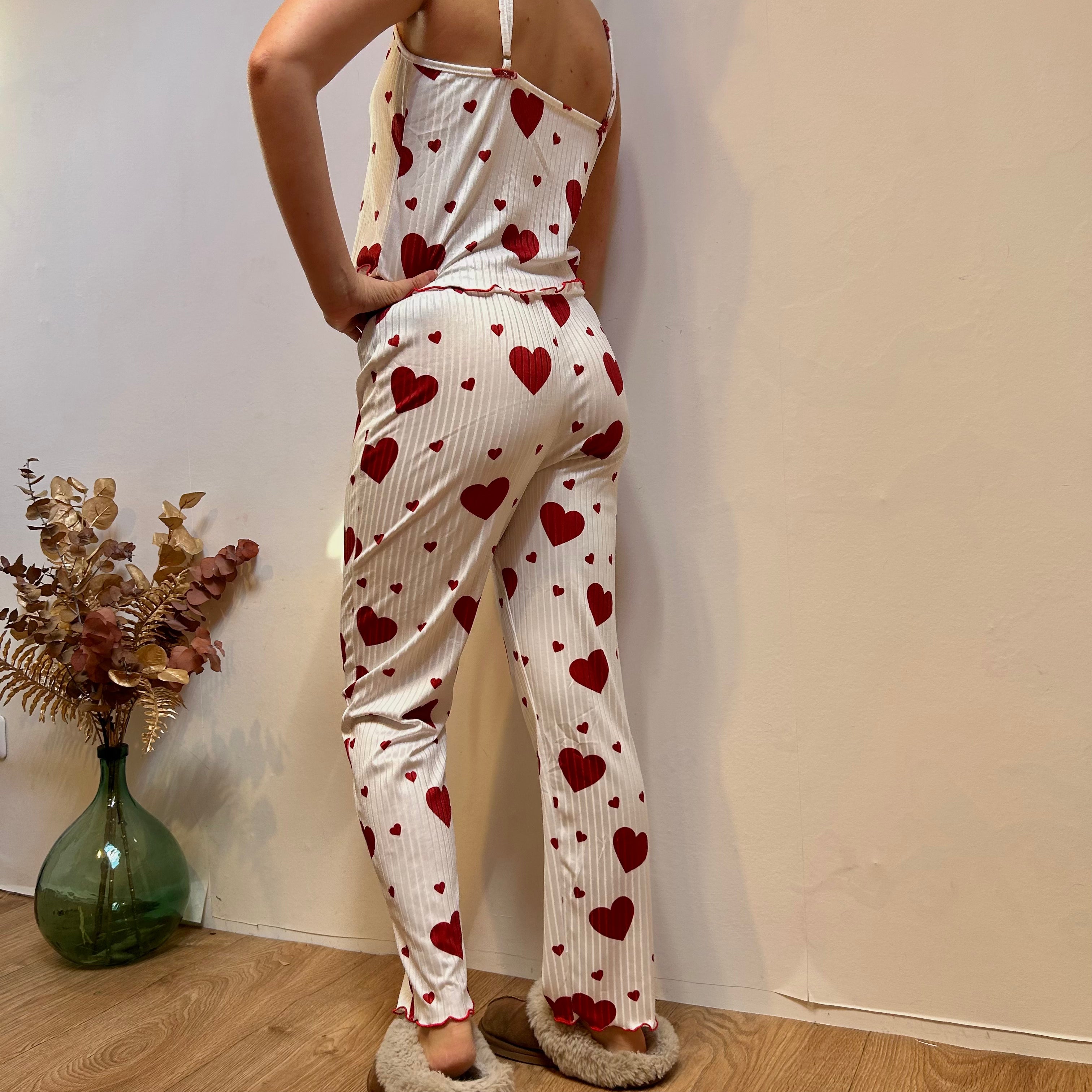 Pyjama Femme 2 Pièces – Débardeur et Pantalon Motif Love