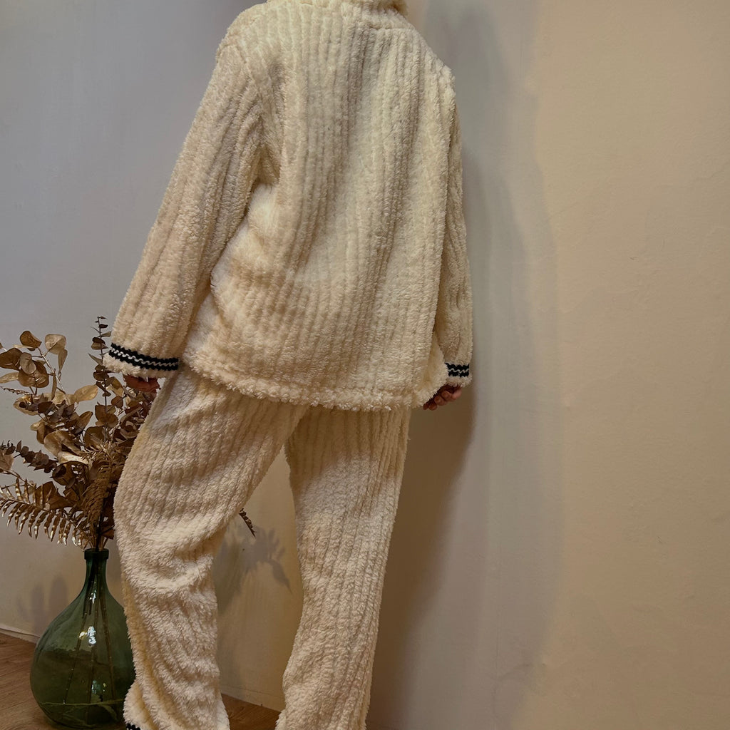 Pyjama Femme 2 Pièces Hiver – Haut et Pantalon Épais et Doux